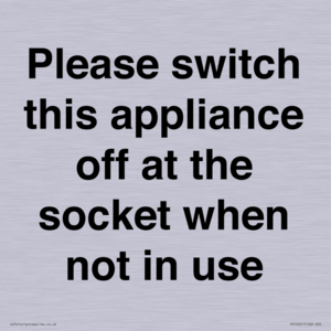 Please switch this appliance off at the socket when not in use